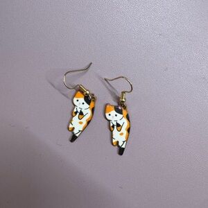 dangly cat earrings